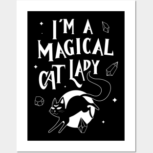 Witchy Magical Cat Lady Posters and Art